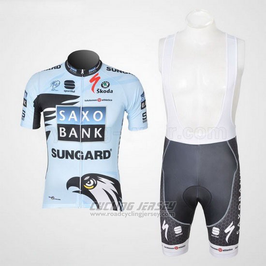 2011 Cycling Jersey Saxo Bank Light Blue Short Sleeve and Bib Short